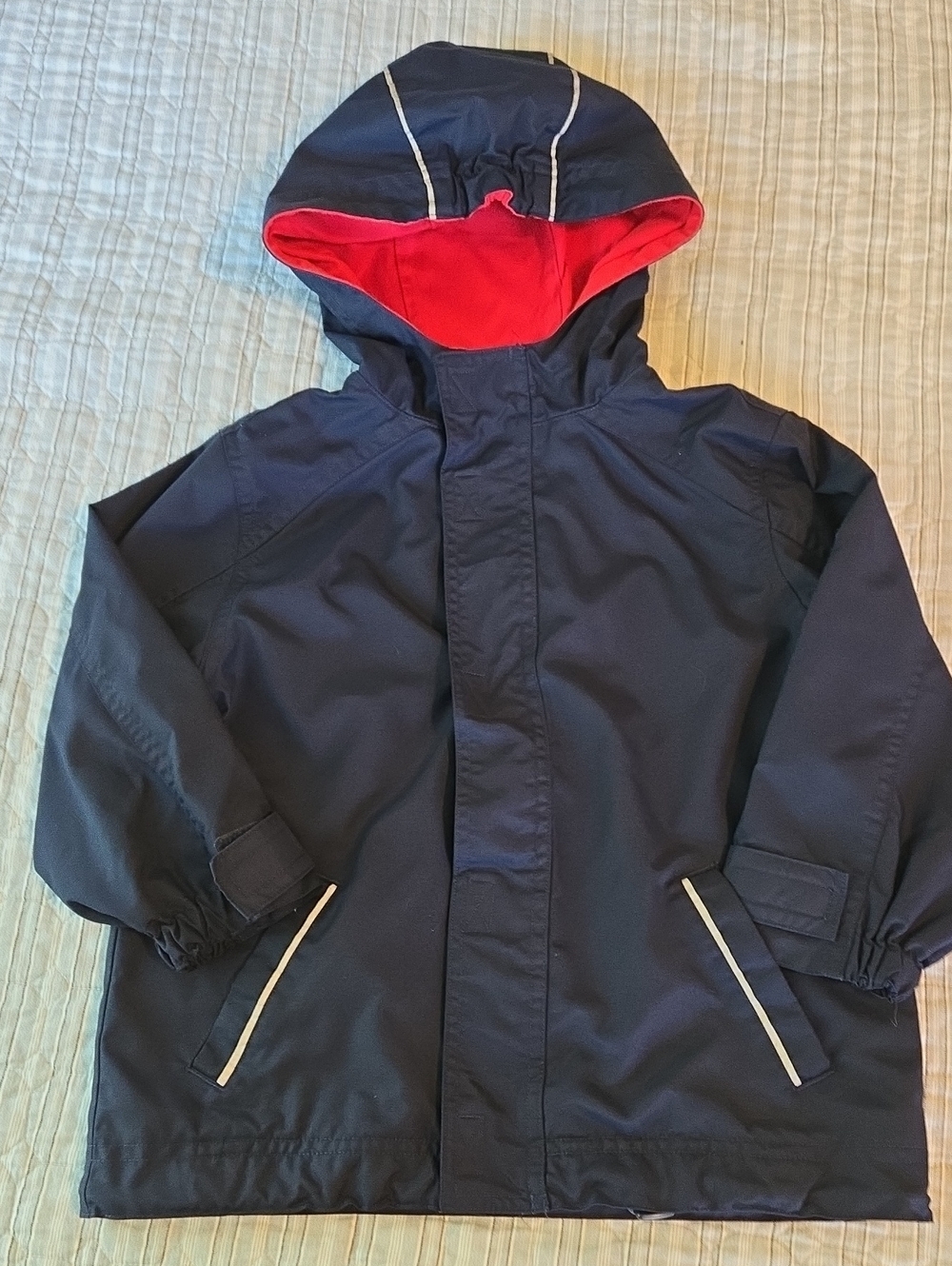 Hanna Andersson Navy Jacket with Red Hood Lining